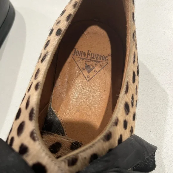 John Fluevog Black and Spotted Women's Flats - Picture 2 of 3